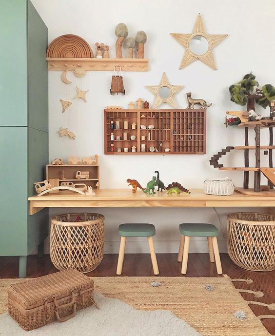 میز تحریر کودک چوبی شیک|ایده ها