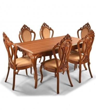 ست میز ناهار خوری 6 نفره و صندلی پلیمری طرح کلاسیک|پیشنهاد محصول