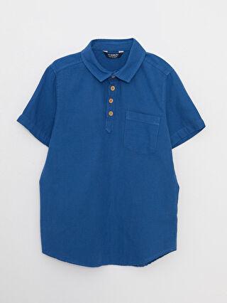 پیراهن آستین کوتاه پسر بچه آبی السی وایکیکی S28163Z4 ا Basic Kısa Kollu Erkek Çocuk Gömlek|پیشنهاد محصول