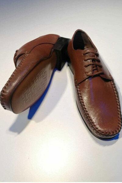 کفش کلاسیک چرم بند دار پاشنه دار مردانه قهوه ای برند SUPHİ ŞEKER|پیشنهاد محصول