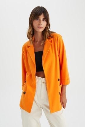 کت زنانه زرد دیفاکتو Y7353AZ22HS ا Oversize Fit Blazer Ceket|پیشنهاد محصول