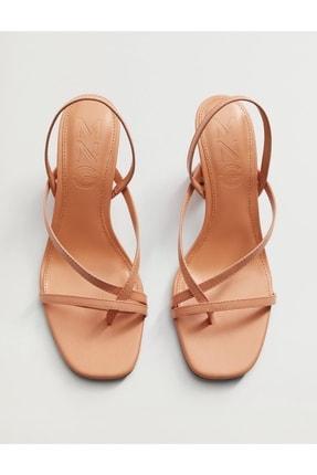 خرید اینترنتی کفش پاشنه دار زنانه قهوه ای مانگو TYC00677146341 ا Mango Kadın Deri Bantlı Sandalet|پیشنهاد محصول