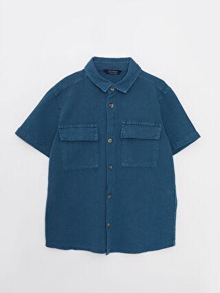 پیراهن آستین کوتاه پسر بچه آبی السی وایکیکی S28685Z4 ا Basic Kısa Kollu Erkek Çocuk Gömlek|پیشنهاد محصول