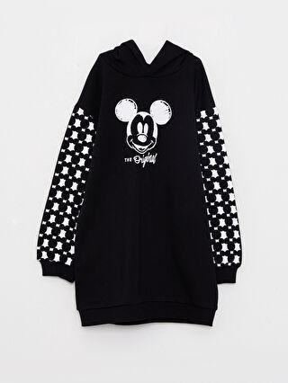 پیراهن روزمره دختربچه سیاه السی وایکیکی W28804Z4 ا Kapüşonlu Mickey Mouse Baskılı Uzun Kollu Kız Çocuk Elbise|پیشنهاد محصول