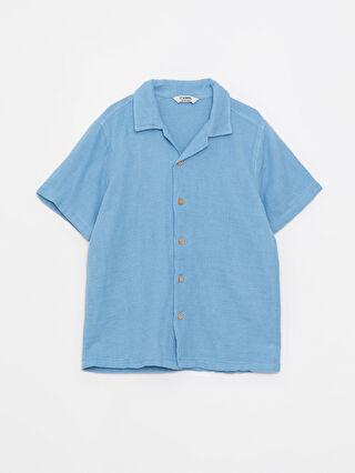 پیراهن آستین کوتاه پسر بچه آبی السی وایکیکی S2GO52Z4 ا Basic Kısa Kollu Erkek Çocuk Gömlek|پیشنهاد محصول