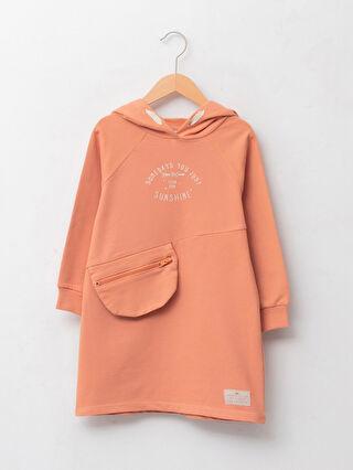 پیراهن روزمره دختربچه نارنجی السی وایکیکی W1BC43Z4 ا Kapüşonlu Baskılı Uzun Kollu Kız Çocuk Elbise|پیشنهاد محصول