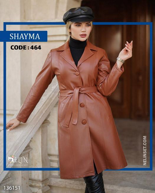 پالتو چرم بلند زنانه یقه انگلیسی مدل شایما آستردار کد 464|پیشنهاد محصول