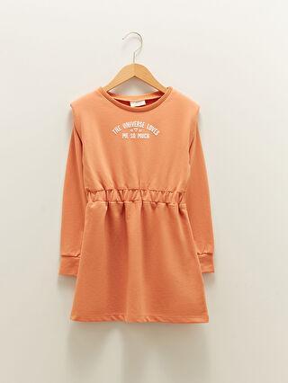 پیراهن روزمره دختربچه نارنجی السی وایکیکی W18846Z4 ا Bisiklet Yaka Baskılı Uzun Kollu Kız Çocuk Elbise|پیشنهاد محصول