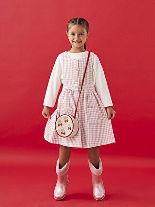 پیراهن روزمره دختربچه سفید السی وایکیکی W24856Z4 ا Bisiklet Yaka Desenli Kız Çocuk Elbise|پیشنهاد محصول