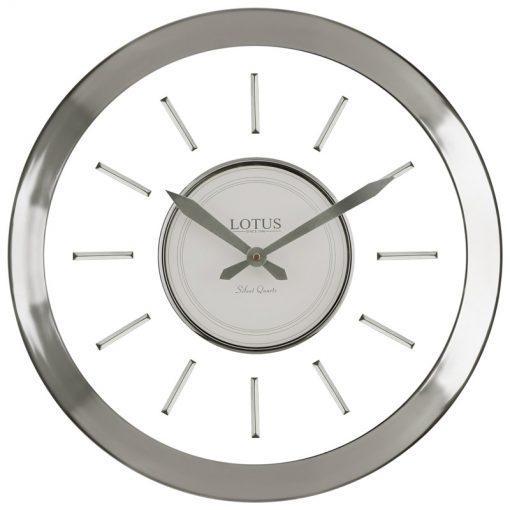 ساعت دیواری فلزی صفحه کریستالی مدل SANDRA کد MG-6069 رنگ SILVER ا LOTUS - SANDRA Metal Wall Clock Code MG-6069|پیشنهاد محصول
