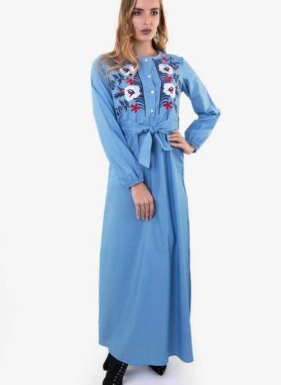 لباس جین گلدار جین آبی|پیشنهاد محصول