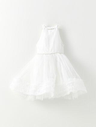 پیراهن مجلسی دختربچه سفید برند Daisy Girl S2O118Z4 ا Halter Yaka Aplikeli Taş Detaylı Kız Çocuk Elbise|پیشنهاد محصول