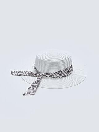 کلاه زنانه سفید السی وایکیکی S27564Z8 ا Şerit Detaylı Kadın Hasır Fötr Şapka|پیشنهاد محصول