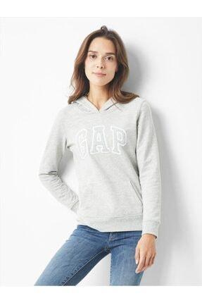 هودی زنانه طوسی برند gap 527507 ا Kadın Gri Logo Kapüşonlu Sweatshirt|پیشنهاد محصول