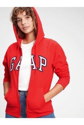 سوییشرت زنانه قرمز برند gap 268816 ا Kadın Kırmızı Logo Fermuarlı Sweatshirt|پیشنهاد محصول