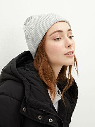 خرید اینترنتی کلاه زمستانی زنانه طوسی السی وایکیکی W12101Z8 ا Triko Kadın Bere|پیشنهاد محصول