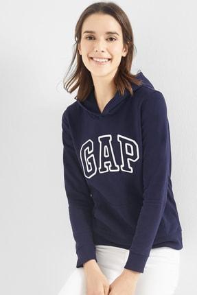 هودی زنانه سرمه‌ای برند gap 527507 ا Kadın Lacivert Logo Kapüşonlu Sweatshirt|پیشنهاد محصول