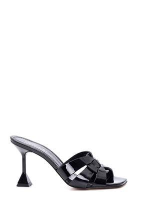 کفش پاشنه دار زنانه سیاه برند derimod 22SFD120016 ا Kadın Deri Rugan Topuklu Terlik|پیشنهاد محصول
