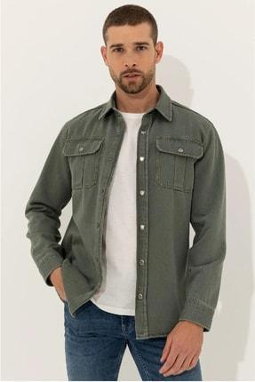 خرید اینترنتی پیراهن آستین بلند مردانه سبز برند pierre cardin 1360051 ا Haki Regular Fit Gömlek|پیشنهاد محصول