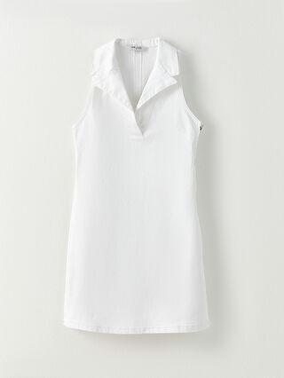پیراهن رسمی زنانه سفید السی وایکیکی S2IU33Z8 ا Ceket Yaka Düz Kolsuz Kadın Rodeo Jean Elbise|پیشنهاد محصول