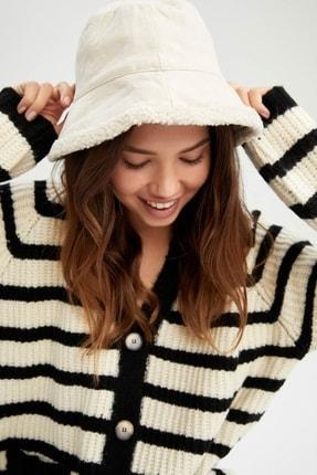 خرید اینترنتی کلاه زنانه سفید دفکتو X9929AZ22WN ا Kadın Kışlık Bucket Şapka|پیشنهاد محصول