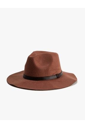 خرید اینترنتی کلاه زنانه قهوه ای کوتون 3WAK40041AA ا Fötr Şapka Şerit Detaylı|پیشنهاد محصول