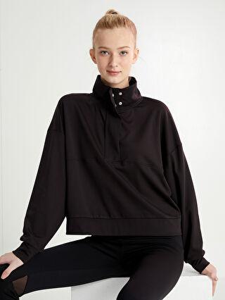سوییشرت زنانه سیاه السی وایکیکی S2G036Z8 ا Dik Yaka Düz Uzun Kollu Kadın Sweatshirt|پیشنهاد محصول