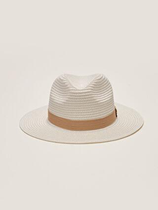 کلاه زنانه سفید السی وایکیکی S24459Z8 ا Şerit Detaylı Kadın Hasır Fötr Şapka|پیشنهاد محصول