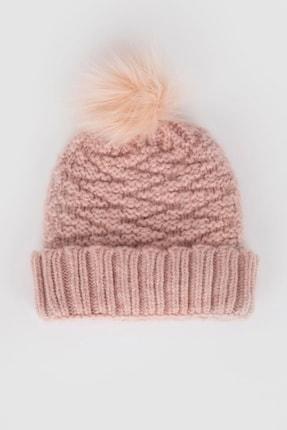 خرید اینترنتی کلاه زمستانی زنانه صورتی دفکتو Y1089AZ22WN ا Kadın Ponponlu Triko Bere|پیشنهاد محصول