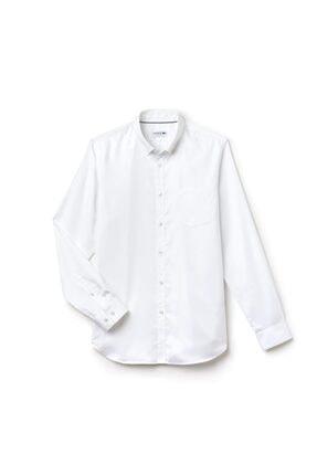 خرید اینترنتی پیراهن آستین بلند مردانه طوسی لاکوست CH9623 ا Erkek Beyaz Gömlek CH9623.800|پیشنهاد محصول