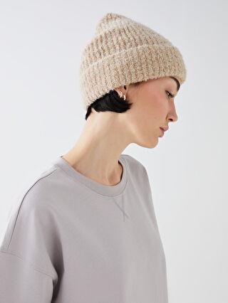 خرید اینترنتی کلاه زمستانی زنانه بژ السی وایکیکی W2KJ30Z8 ا Kadın Triko Bere|پیشنهاد محصول