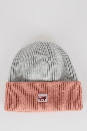 خرید اینترنتی کلاه زمستانی زنانه صورتی دفکتو W6281AZ22WN ا Kadın Renk Geçişli Triko Bere|پیشنهاد محصول