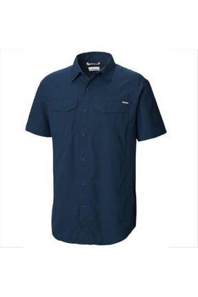پیراهن آستین کوتاه مردانه سرمه‌ای برند columbia UPD-1654311464 ا Erkek Lacivert Gömlek|پیشنهاد محصول
