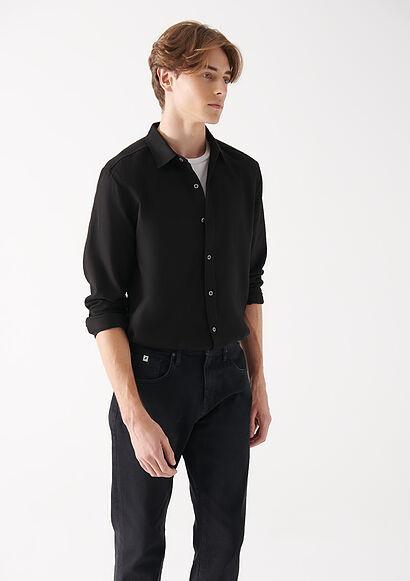 پیراهن آستین بلند مردانه سیاه ماوی ترکیه ا Siyah Gömlek|پیشنهاد محصول