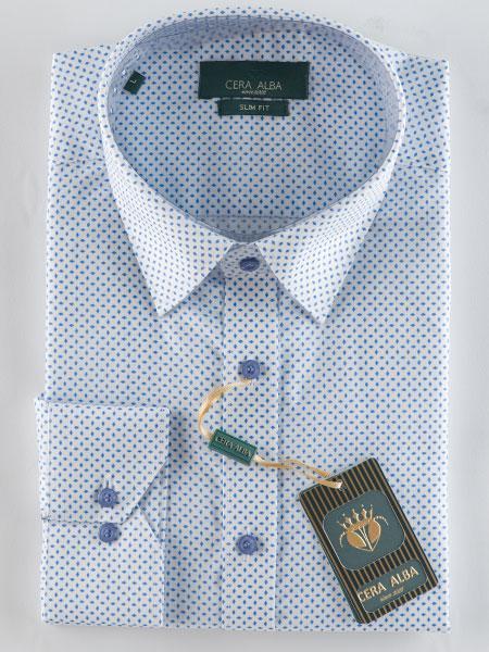 پیراهن اسلیم فیت مردانه نخی کلاسیک مدل 0193 سفید خالدار M سراآلبا|پیشنهاد محصول