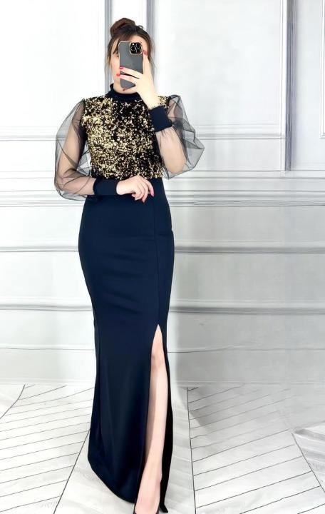 لباس مجلسی و شب ماکسی مدل آیسل - طلایی / سایز4 (50_52) ا Dress and long night|پیشنهاد محصول