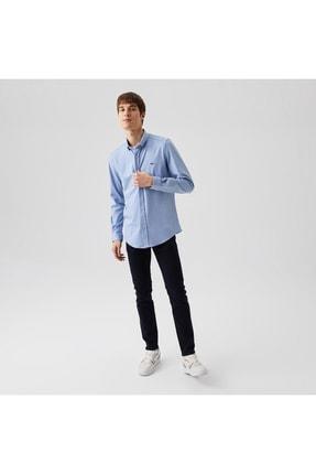 خرید اینترنتی پیراهن آستین بلند مردانه آبی لاکوست CH2332 ا Erkek Slim Fit Mavi Gömlek|پیشنهاد محصول