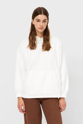 خرید اینترنتی هودی زنانه سفید برند stradivarius 06650735 ا Oversize Sweatshirt|پیشنهاد محصول