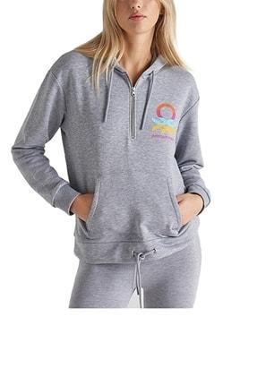 خرید اینترنتی سوییشرت زنانه طوسی بنتون BNT-W20207 ا Kadın Sweatshirt Bnt-w20207|پیشنهاد محصول