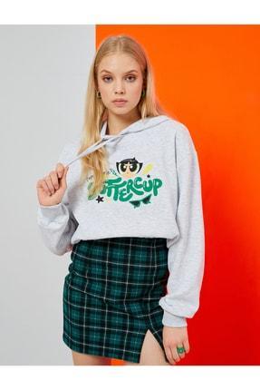 خرید اینترنتی هودی زنانه طوسی کوتون 3WAL10704IK ا Powerpuff Girls Lisanslı Sweatshirt Oversize Kapüşonlu Içi Polarlı|پیشنهاد محصول