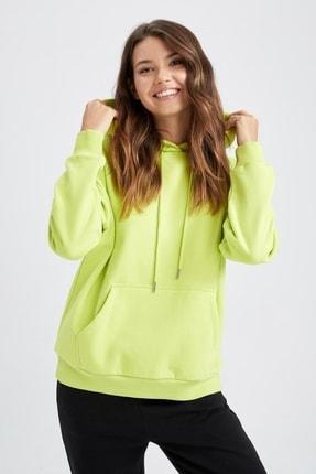 هودی زنانه سبز دیفاکتو W1240AZ22AU ا Regular Fit Kalın Sweatshirt Kumaşı Sweatshirt|پیشنهاد محصول