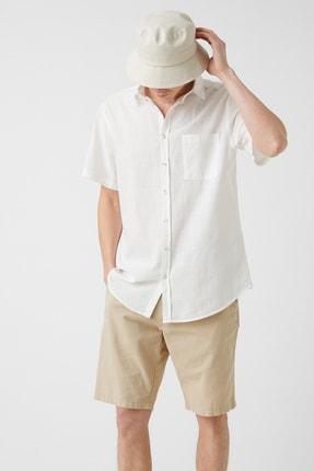 پیراهن آستین کوتاه مردانه سفید کوتون 2SAM60121HW ا Slim Fit Kısa Kollu Gömlek Erkek|پیشنهاد محصول