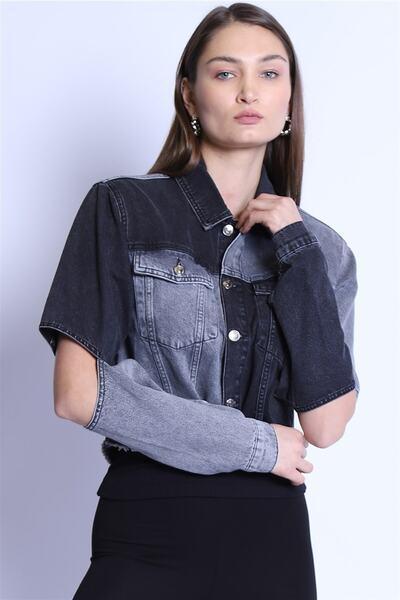 کت جین جیب پاکتی زنانه مشکی خاکستری برند Twister Jeans|پیشنهاد محصول