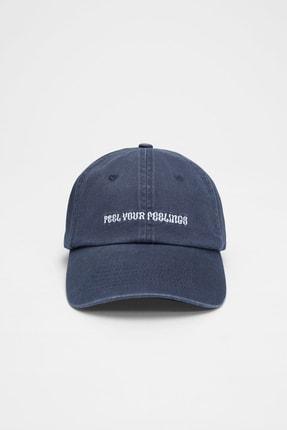 خرید اینترنتی کلاه کپ زنانه طوسی استرادیواریوس 00672411 ا Işlemeli Şapka|پیشنهاد محصول
