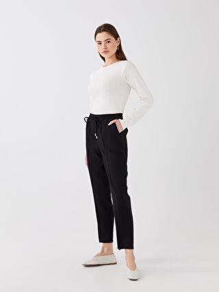 خرید اینترنتی شلوار راحتی زنانه سیاه السی وایکیکی S3CU43Z8 ا Beli Lastikli Rahat Fit Cep Detaylı Kadın Pantolon|پیشنهاد محصول