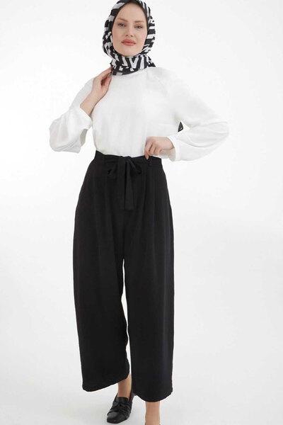دامن شلواری پارچه ای بند دار زنانه مشکی برند Armine|پیشنهاد محصول