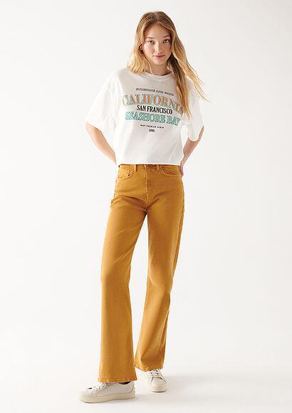 خرید اینترنتی شلوار جین زنانه زرد ماوی 101072 ا Victoria Hardal Sarı Jean Pantolon|پیشنهاد محصول
