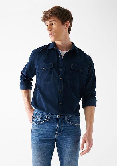 خرید اینترنتی پیراهن آستین کوتاه مردانه سرمه‌ای ماوی 0210015 ا Lacivert Gömlek|پیشنهاد محصول