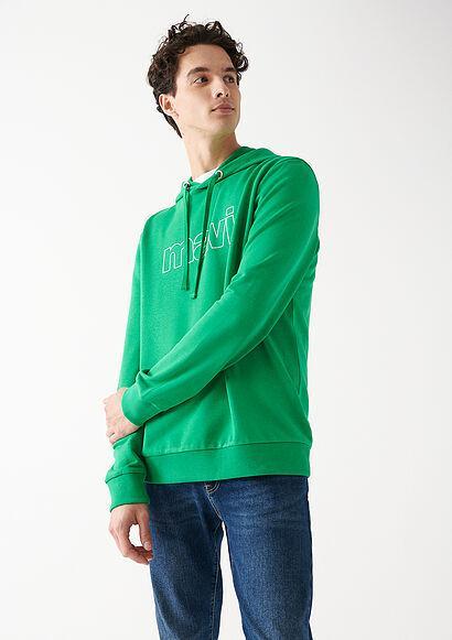 خرید اینترنتی هودی مردانه سبز ماوی 065606 ا Logo Baskılı Kapüşonlu Yeşil Sweatshirt|پیشنهاد محصول