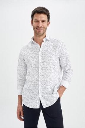 پیراهن آستین بلند مردانه سفید دیفاکتو X4518AZ22SM ا Modern Fit Desenli Uzun Kollu Klasik Gömlek|پیشنهاد محصول